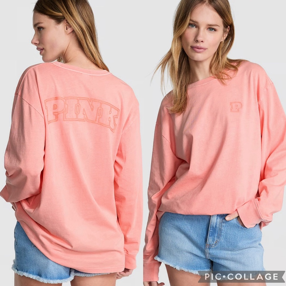 PINK Victoria's Secret Peach Long Sleeve Tee